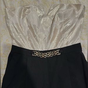 B&W One Piece Jumpsuit with Pockets